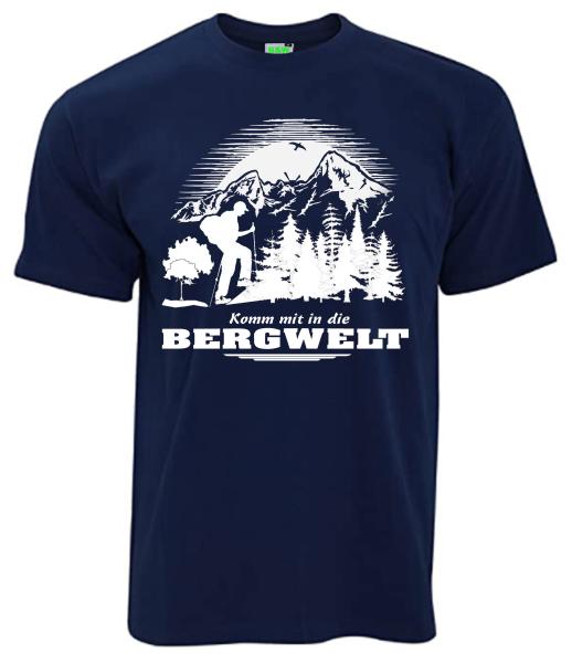 Komm mit in die Bergwelt | T-Shirt, Brustdruck mittig